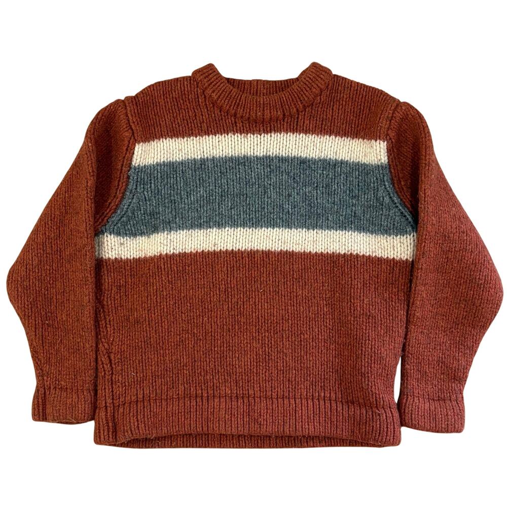 American Eagle Vintage Chunky Cable Knit Heavy Sweater Lambswool Orange Size XXL